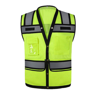 เสื้อกั๊กนิรภัยสำหรับงานก่อสร้างแบบขายส่ง OEM ระบายอากาศได้ดี มีกระเป๋า เสื้อกั๊กนิรภัย 3M สะท้อนแสง - Product Image 1