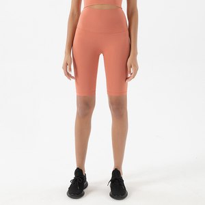 Shorts de Yoga de Cintura Alta para Mujer, Sólidos, Sin Costuras, de Spandex/Nylon, Transpirables, de Secado Rápido, para Fitness, Gimnasio, Leggings con Malla Antiestática - Product Image 6