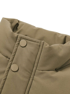 Premium Quality Factory Direct Custom Men's <b>Canvas</b> Puffer Jacket with Stand Collar Breathable Design Custom Colors & Sizes - Product Image 3