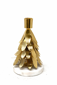 Luxury Gold Metal Christmas <b>Tree</b> Set Elegant Feather Textured Aluminum Star Marble Base Modern <b>Tabletop</b> X-mas Décor - Product Image 3