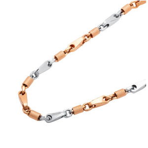 Cadena de oro rosa de 18 quilates para hombre, tamaño regular, collar de oro real para hombre, elegante, de eslabones sólidos, joyería fina, clásico, de lujo. - Product Image 5