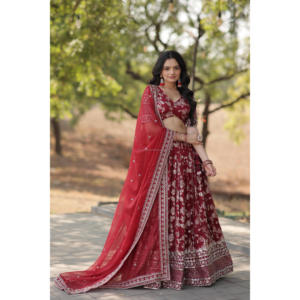 Ensemble Lehenga Choli & Dupatta Tissu Jacquard Pure Viscose Teintable Designer - Product Image 1