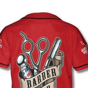 Nouvelle Arrivée - Vêtements de Travail pour Barbiers de Haute Qualité - Logo Personnalisé - Sublimation - T-Shirt Respirant - Blouse Lavable - Style Maillot de Baseball - Product Image 3