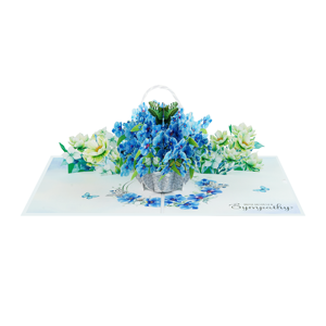 <b>Sympathy</b> Orchid Basket 3D Pop Up Greeting <b>Card</b> Handmade Floral Condolence Paper Craft Gift <b>Card</b> Wholesale - Product Image 3