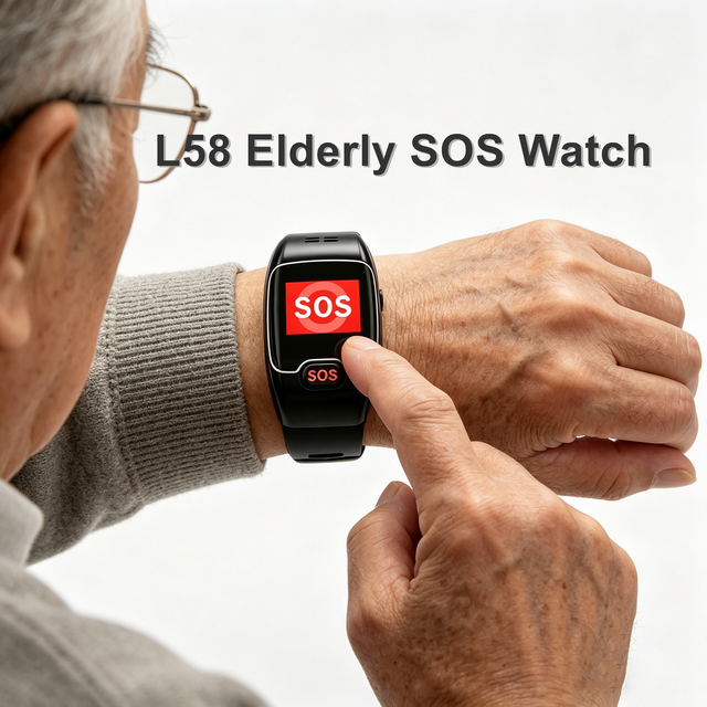 PT L58 Elderly GPS Tracker Watch with Heart Rtae Monitor, Step Counting, SOS Calling Functions for Senior Live Alone at Home