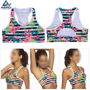 <b>Leaf</b> Pattern Custom Made OEM ODM Service Latest Style Good Quality Unique Design New Trendy Product Women Wear Gym Bra - Product Image 6