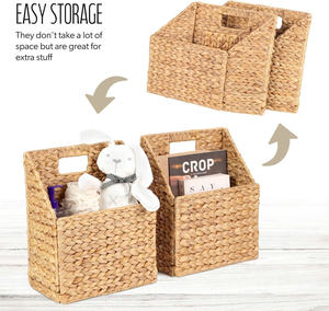 Cestas Colgantes de Mimbre, Juego de 2 Cestas de Pared, Cestas de Jacinto de Agua, Decoración de Pared, Cesta Colgante de Jacinto - Product Image 5