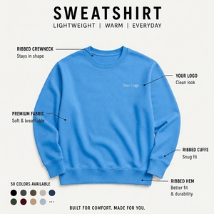 เสื้อฮู้ดคอกลมผ้าฝ้ายคุณภาพสูง 100% สำหรับผู้ชาย ดีไซน์เรียบง่าย เหมาะสำหรับฤดูใบไม้ร่วง - Product Image 4