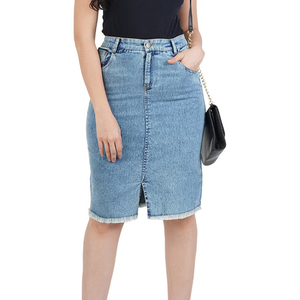 Mini-jupe en jean personnalisée 2025, style vintage délavé à l'acide, pour filles, respirante, tendance décontractée, coupe crayon naturelle - Product Image 2