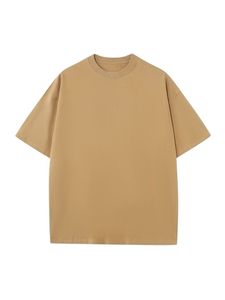 T-shirt décontracté blanc en coton teint en fil anti-boulochage pour homme, à manches courtes, col rond, coupe classique, en jersey tricoté avec motif lettres - Product Image 2