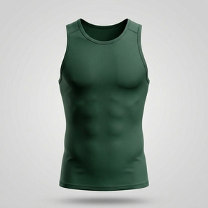 Custom Printed Logo Gym Tanktop Knitted Fabric <b>men</b> Stringer Slim Fit Weight Lifting Vest Racer Back <b>Singlet</b> - Product Image 6