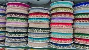 Bordures en dentelle brodées de perles et de strass, 100 % polyester, écologiques, couleur personnalisée, style vintage, pour vêtements professionnels, vente en gros - Product Image 5