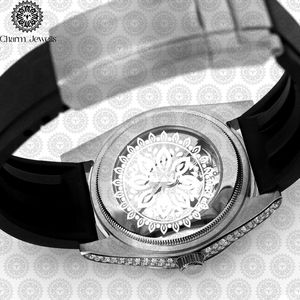 Reloj de Cristal para Mujer Charm Jewells, Analógico de Cuarzo, Esfera Redonda de 40 mm, Caja de Acero Inoxidable, Correa de Silicona Roja, Estilo de Moda de Lujo - Product Image 5