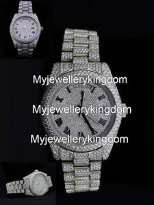 Reloj de Lujo para Hombre con Caja de Acero Inoxidable y Moissanita de Alta Calidad, Estilo Hip-Hop, VVS, Brillante, Completamente Cubierto de Diamantes, Resistente al Agua 10 Bar - Product Image 2