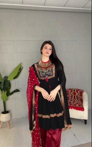 ชุดเดรสอัฟกานิสถานแบบดั้งเดิมสำหรับผู้หญิง คุณภาพสูง ราคาขายส่ง MOQ ต่ำ ปักลายแขนยาว ชุดอัฟกันคูชี มีจำหน่าย - Product Image 5