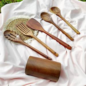 Ustensiles de cuisine gravés, spatule, cuillère, pelle à pâtes, ensemble d'ustensiles de cuisine en bois personnalisés, cadeaux - Product Image 6