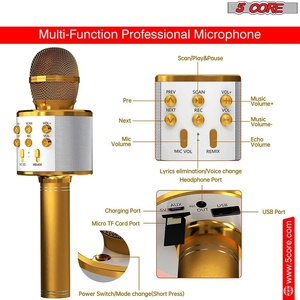5 Core <b>Microphone</b> Wireless Karaoke Mic With Speaker 3 in 1 Portable <b>Bluetooth</b> Microfono Inalambrico - Product Image 3