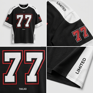 Camiseta de Fútbol Casual para Hombre 2025, Transpirable, de Malla Tejida, con Estampado de Números a Rayas, de Manga Larga y Estilo Oversize - Product Image 6