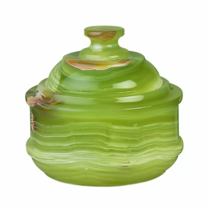 Tarro de caramelo de ónix verde artesanal de piedra, elegante y nuevo, con diseño artístico natural, al por mayor a precios económicos - Product Image 1