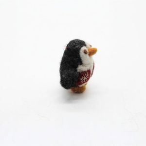Adorno Navideño de Pingüino de Fieltro con Diseño de Copo de Nieve Bordado, Juguete de Peluche de 0-10 cm para Decoración de Árboles - Product Image 4