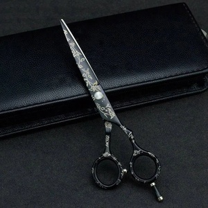 Professional Stainless Steel Hair <b>Scissors</b> with <b>Floral</b> Design Sharp Tip Right-Handed Medium Handle for Salon Use - Product Image 4