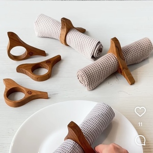 Wooden Napkin Rings Ring Shape Vintage <b>Table</b> Decoration 4.5cm Width Durable Wedding Use handmade wooden napkin ring <b>table</b> decor - Product Image 2