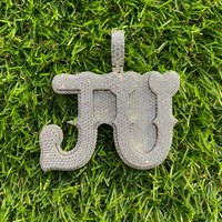 Pendentif personnalisé en moissanite avec lettre JU, style unique, pour rappeur hip-hop, soirée, en argent sterling 925, bijoux fins, pendentifs et breloques
