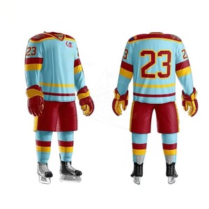 Kit d'uniforme de hockey sur glace de qualité supérieure, design de logo d'équipe sublimé, tissu haute densité pour un jeu intense - Product Image 1