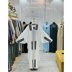 Wholesale Luxury Designer Butterfly Open <b>Abaya</b> with Velvet-Textured Embroidery Comfortable & Stylish for <b>Wedding</b> & Party Wear - Product Image 2