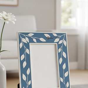 Luxury Blue Bone Inlay <b>Photo</b> <b>Frame</b> Handmade Floral Picture <b>Frame</b> - Product Image 5