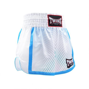 Pantalones Cortos de Muay Thai Fight Gear Blancos y Rojos con Estampado por Transferencia Térmica, Elásticos, Corte Regular, Ropa de Entrenamiento de Boxeo para Hombre, Adulto, 100% Poliéster - Product Image 5