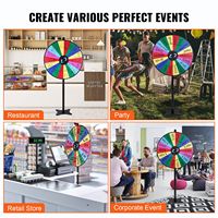 Roue de la fortune promotionnelle de 36 pouces pour table ou sol, avec 18 fentes, effaçable à sec, 2 marqueurs inclus