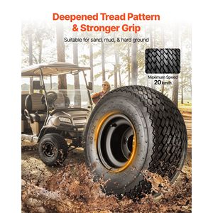 Juego de 4 Ruedas de Acero Negro de 8 Pulgadas para Carrito de Golf, 18x8.50-8, con Neumáticos de 4 Capas, para Club Car, EZGO, Yamaha, Ajuste Perfecto - Product Image 3