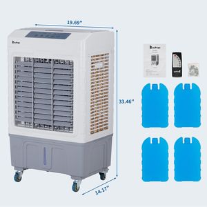 Refroidisseur évaporatif portable de 10,57 gallons pour intérieur/extérieur, 2647 CFM, télécommande, plastique, prise britannique - Product Image 3