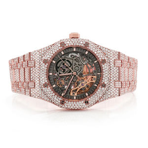 Montre Homme Quartz en Acier Inoxydable Style Hip Hop avec Diamants Moissanite VVS Effet Givré, Bracelet 20mm, Cadran en Verre - Product Image 1