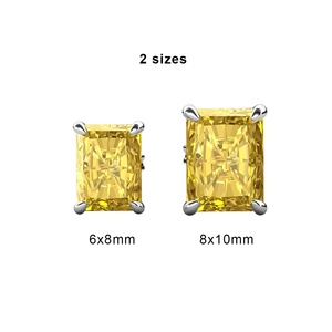 Haute qualité glace pierre concassée 925 en argent Sterling coupe radiante rose Solitaire boucles d'oreilles fines femmes bijoux destin bijoux - Product Image 2