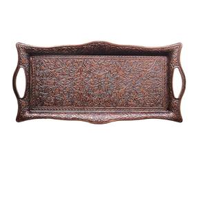 Bandeja rectangular de latón puro martillado para servir alimentos, bandeja decorativa de metal de latón para encimera de cocina o fiestas. - Product Image 6