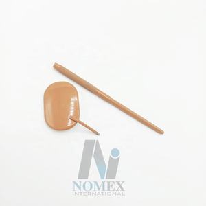 กระจกแต่งหน้าทรงต่อขนตาเคลือบสีน้ำตาลนู้ด พร้อมด้ามจับถนัดมือ ราคาขายส่ง รับทำโลโก้ตามสั่ง - Product Image 3