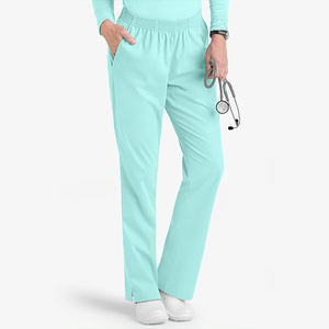 Tenue d'infirmière personnalisée en gros, design uni, nouvelle collection, multi-poches, taille élastique, col en V, pour femmes - Product Image 5