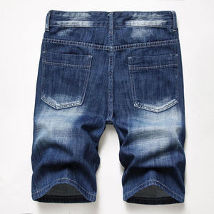 SHH INDUSTRIES Pantalones Cortos Vaqueros Rectos Personalizados para Hombre con Cinturón de Tela, Lavado Ácido, Bordado, 14oz, Peso Pesado, OEM, Verano - Product Image 3