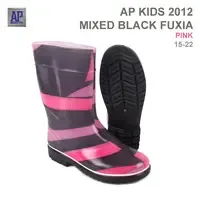 รองเท้าบูทกันฝนเด็ก AP Kids 2012 สีดำชมพู ผลิตจาก PVC กันน้ำ กันลื่น น่ารัก ทนทาน - Product Image 2