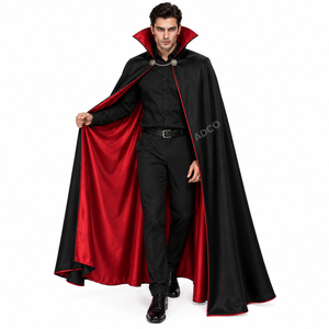 Capa de Vampiro Personalizada al por Mayor, Capa Gótica de Drácula de Longitud Completa, Negra y Roja, Disfraz de Cosplay para Halloween - Product Image 4