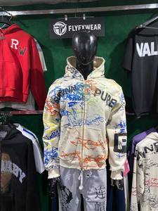 เสื้อฮู้ด FLYEXWEAR แบบซิป ยูนิเซ็กซ์ พิมพ์ลายดิจิตอลลายมุก ทรงโอเวอร์ไซส์ สตรีทแวร์ ทรงปกติ ผ้าฝ้ายฟลีซ 100% เสื้อกันหนาว - Product Image 6
