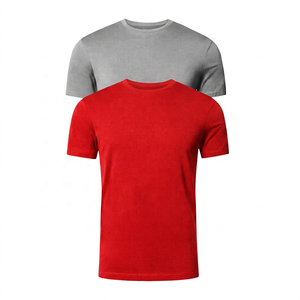 Camiseta de Hombre, Corte Regular, Color Sólido, Cuello Redondo, Manga Corta, Tejida, 100% Algodón, Ecológica y Transpirable, Azul Grisáceo, Estilo Casual - Product Image 4