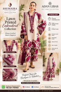 ADAN LIBAS Conjunto de 3 Piezas de Camisas Étnicas Transpirables con Estampado Floral, Cuello en V y Largo hasta el Tobillo con Dupatta - Product Image 5