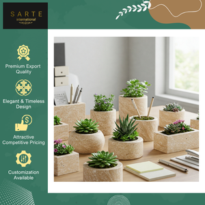 Maceta de Piedra de Travertino Mini, Elegante y Ecológica, para Decoración del Hogar y Jardín, en Varios Tamaños, para Plantas Suculentas - Product Image 3
