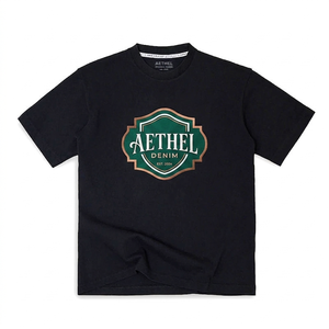 T-shirts à manches courtes à col imprimé avec logo personnalisé, coupe classique, streetwear de haute qualité, fibre de bambou premium 180g 220 gsm pour hommes - Product Image 5