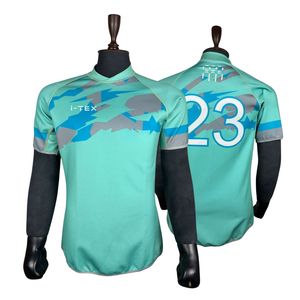 Custom Men's Spandex/Polyester V-neck Animal Print Breathable Sublimation Transfer Front Logo Rugby Jersey Uniform Quick Dry - Product Image 1