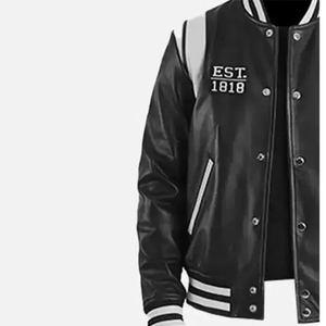 Chaqueta Phi 2026 |    Chaqueta de cuero para hombre con bordado de fraternidad |   Chaqueta Bordada de Fraternidad, Chaqueta Bomber Personalizable - Product Image 4