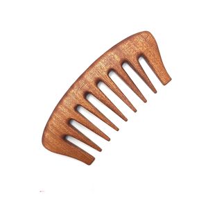Peigne de poche artisanal intemporel en bois de séquoia – Démêloir naturel à dents larges pour cheveux bouclés, toucher agréable - Product Image 5